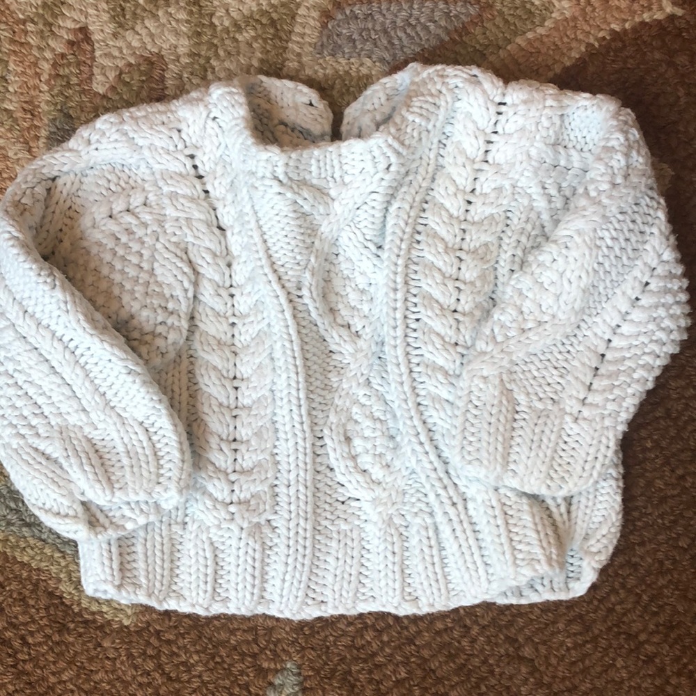 Ralph Lauren pale blue fisherman sweater 6-9mo